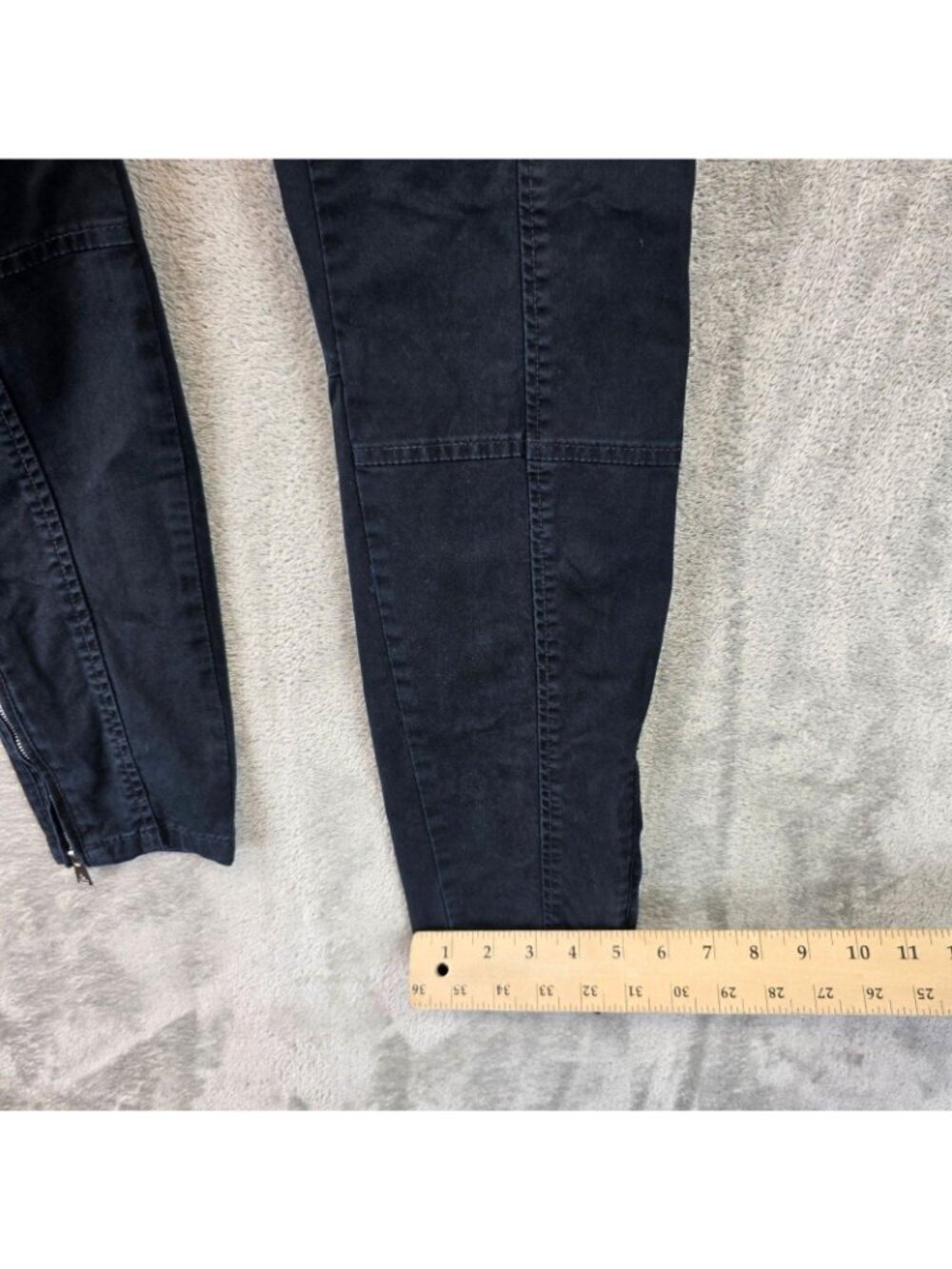 Lauren Ralph Lauren Cargo Pants Womens 4 Blue Twill Slim Ankle Zip Stretch - Picture 11 of 12